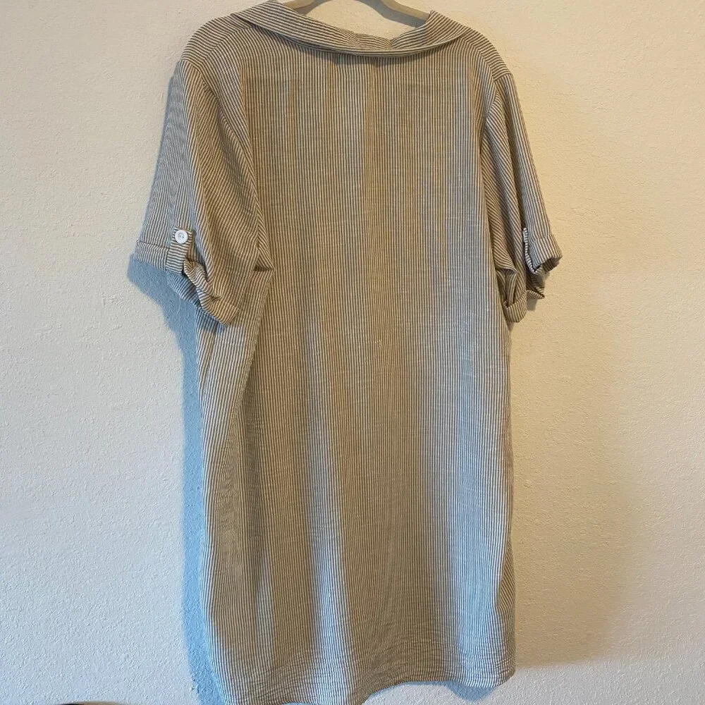 Expresso Short Sleeve Gingham  Plaid Shirt Dress - Picture 2 of 4